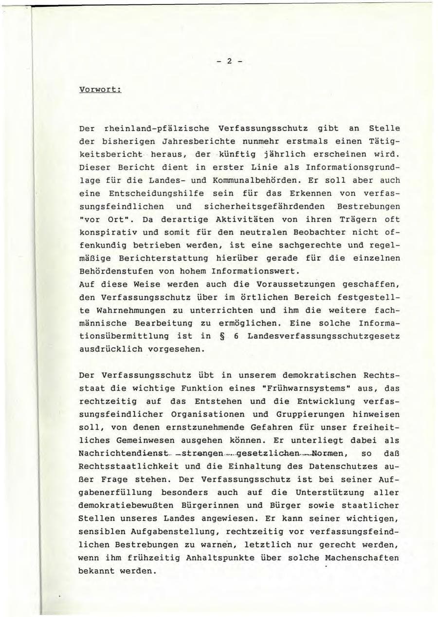 Seite 3 des Verfassungsschutzbericht 1991 Rheinland-Pfalz