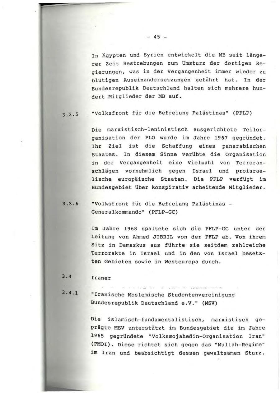 Seite 46 des Verfassungsschutzbericht 1991 Rheinland-Pfalz