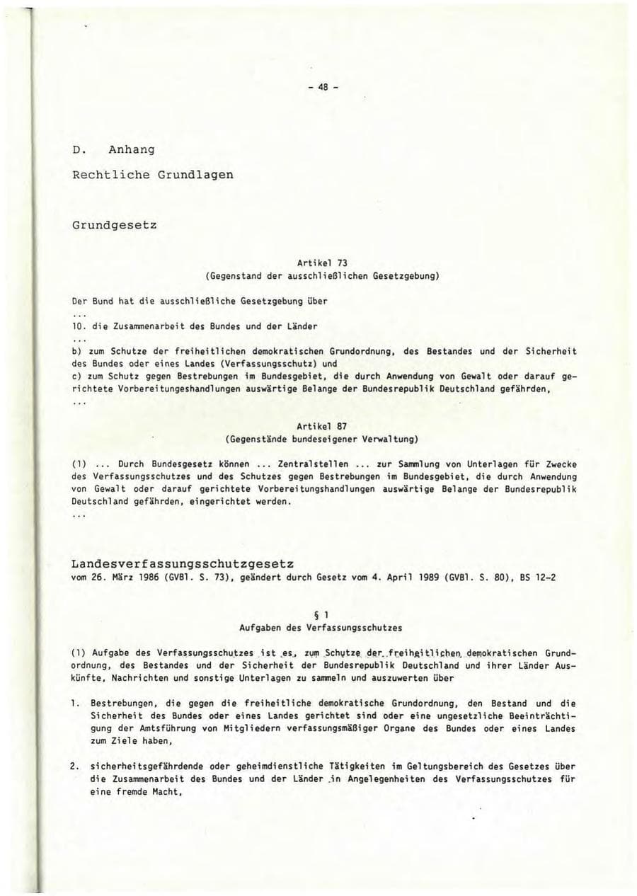 Seite 49 des Verfassungsschutzbericht 1991 Rheinland-Pfalz