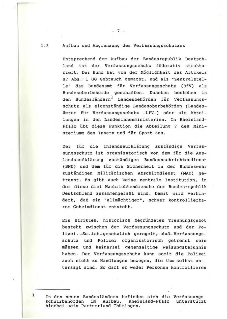 Seite 8 des Verfassungsschutzbericht 1991 Rheinland-Pfalz