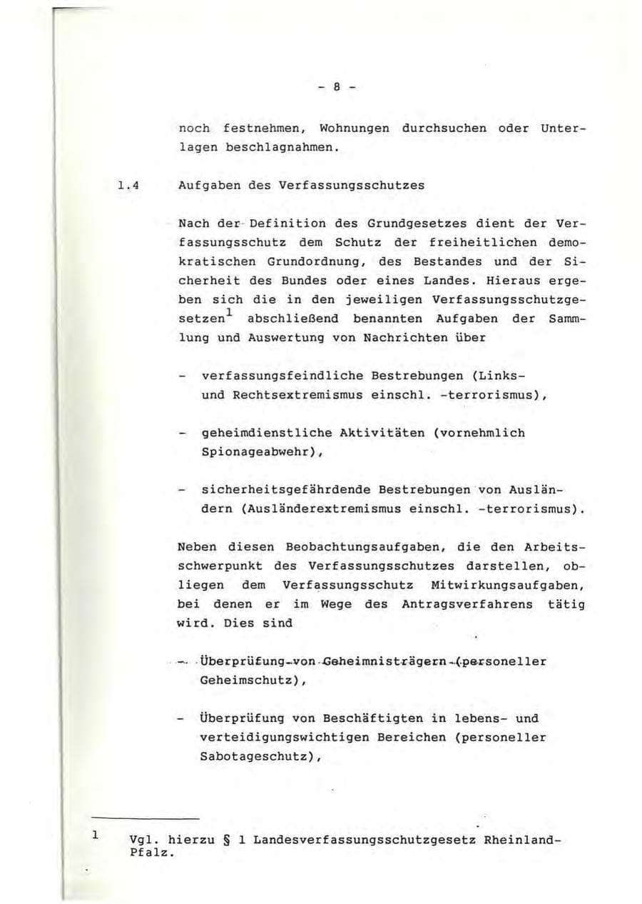 Seite 9 des Verfassungsschutzbericht 1991 Rheinland-Pfalz