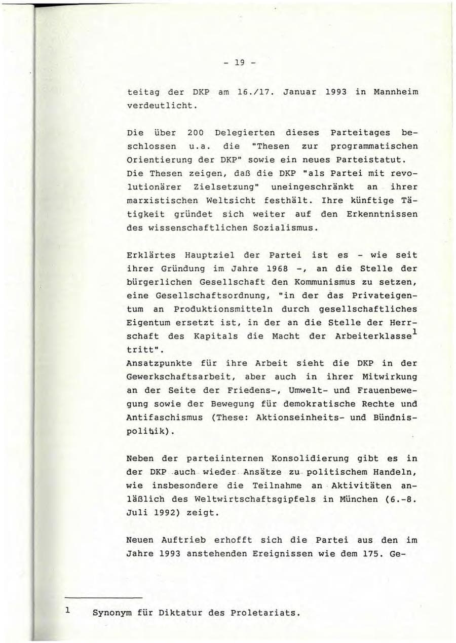 Seite 20 des Verfassungsschutzbericht 1992 Rheinland-Pfalz