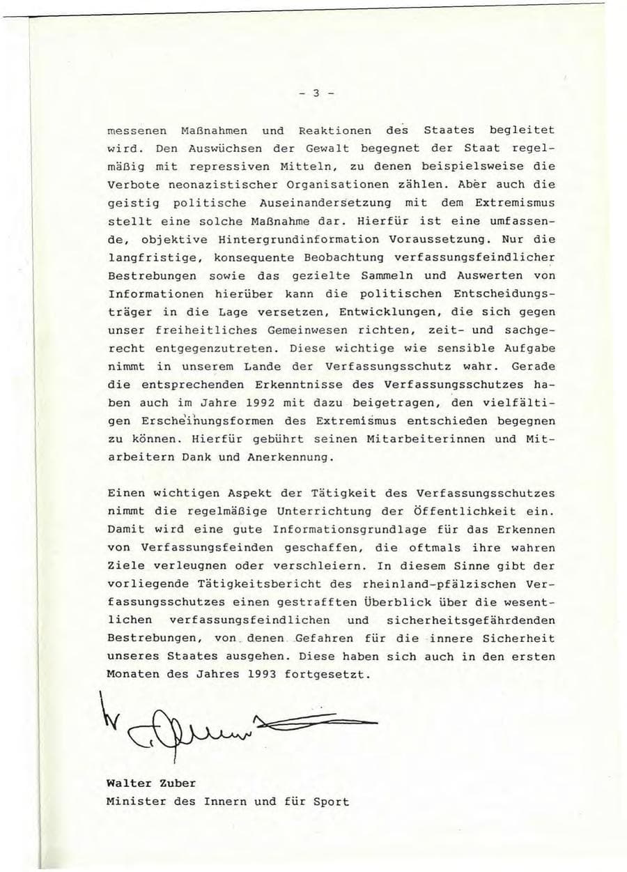 Seite 4 des Verfassungsschutzbericht 1992 Rheinland-Pfalz
