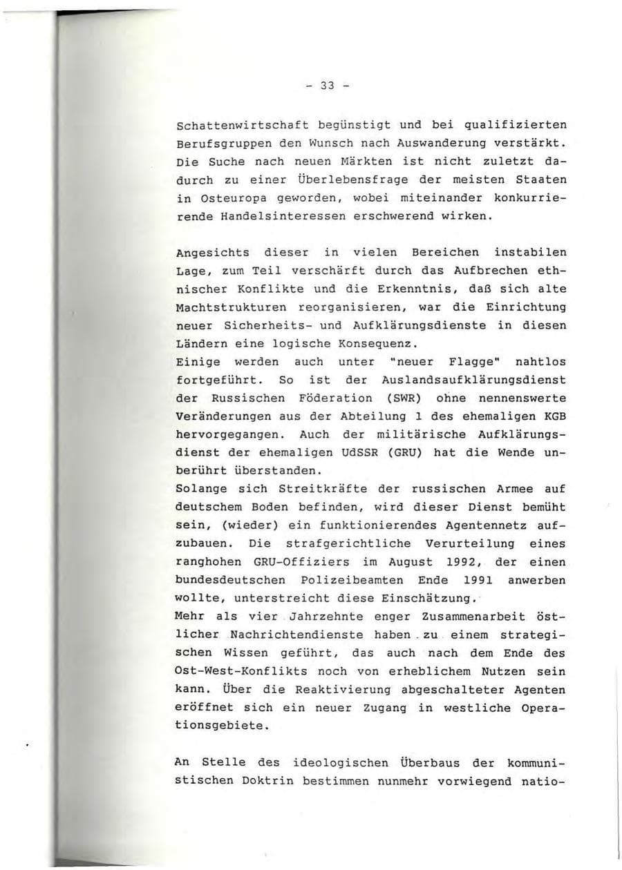 Seite 34 des Verfassungsschutzbericht 1992 Rheinland-Pfalz