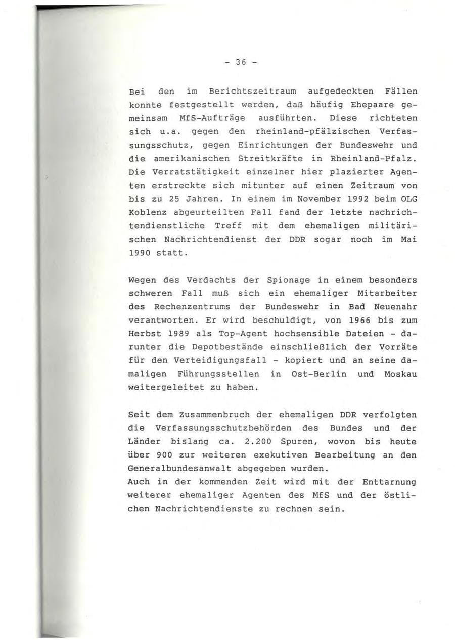 Seite 37 des Verfassungsschutzbericht 1992 Rheinland-Pfalz