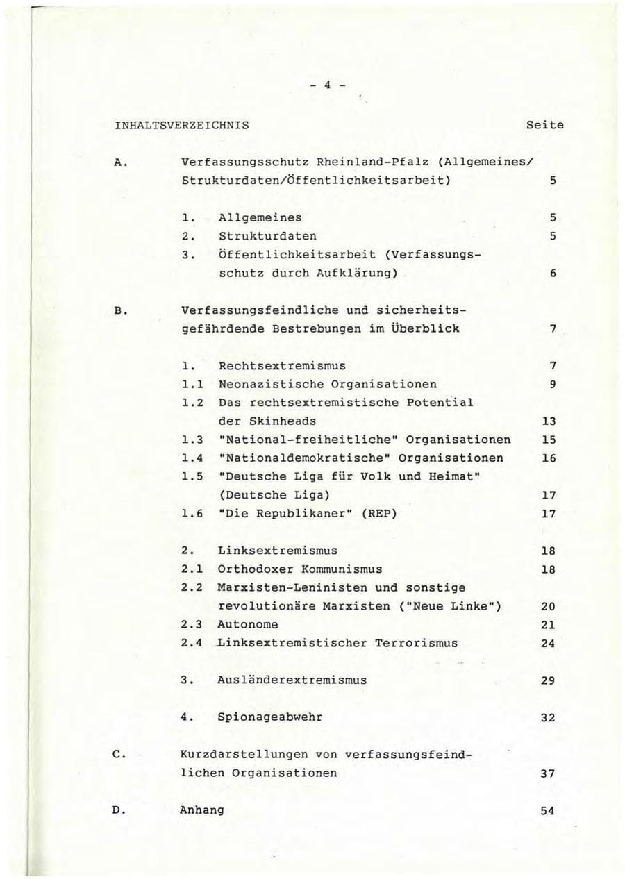 Seite 5 des Verfassungsschutzbericht 1992 Rheinland-Pfalz