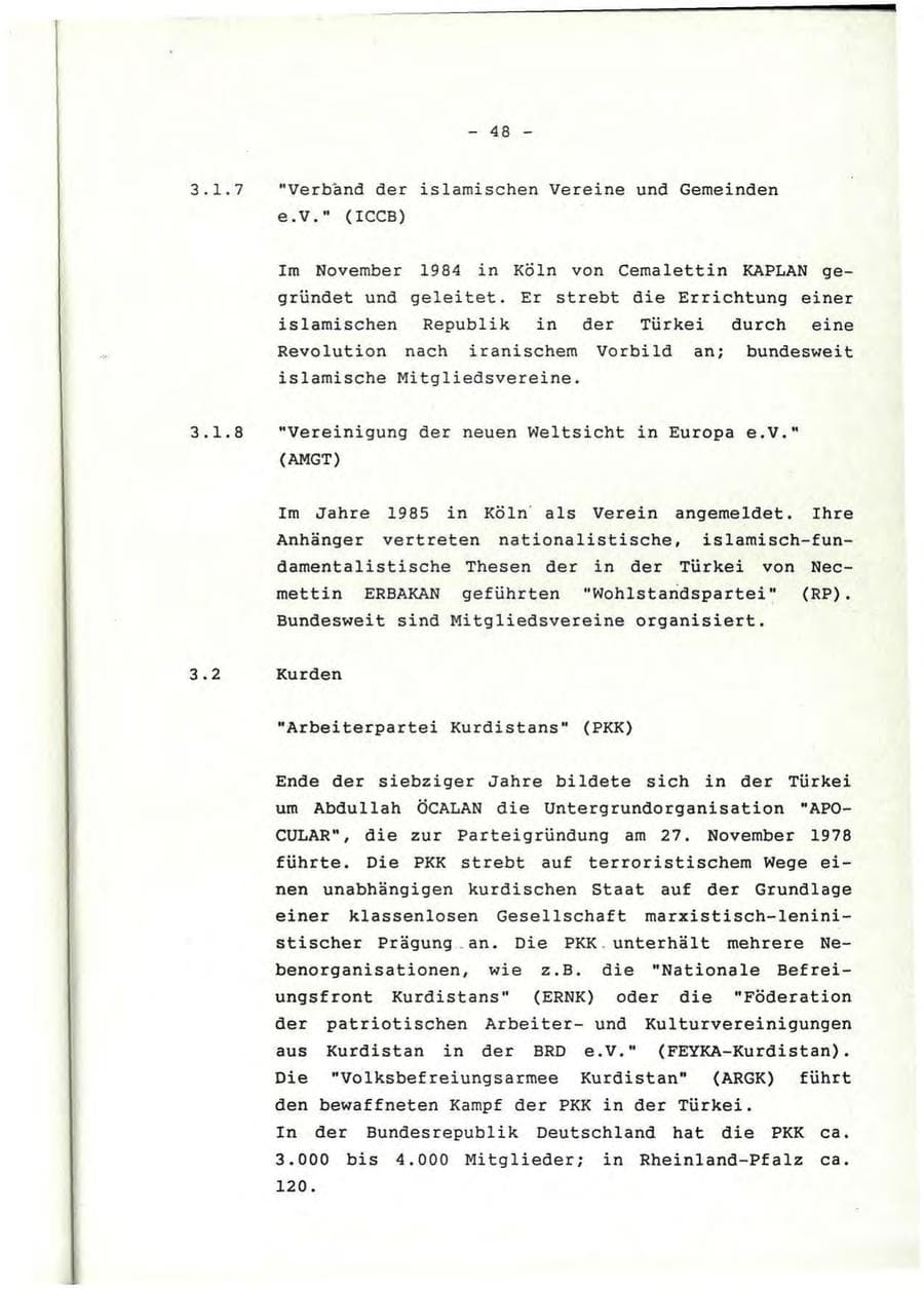 Seite 49 des Verfassungsschutzbericht 1992 Rheinland-Pfalz