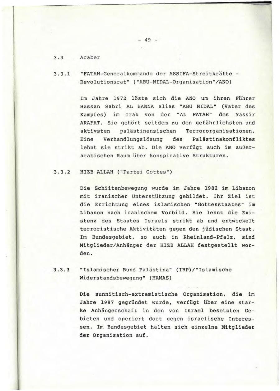 Seite 50 des Verfassungsschutzbericht 1992 Rheinland-Pfalz
