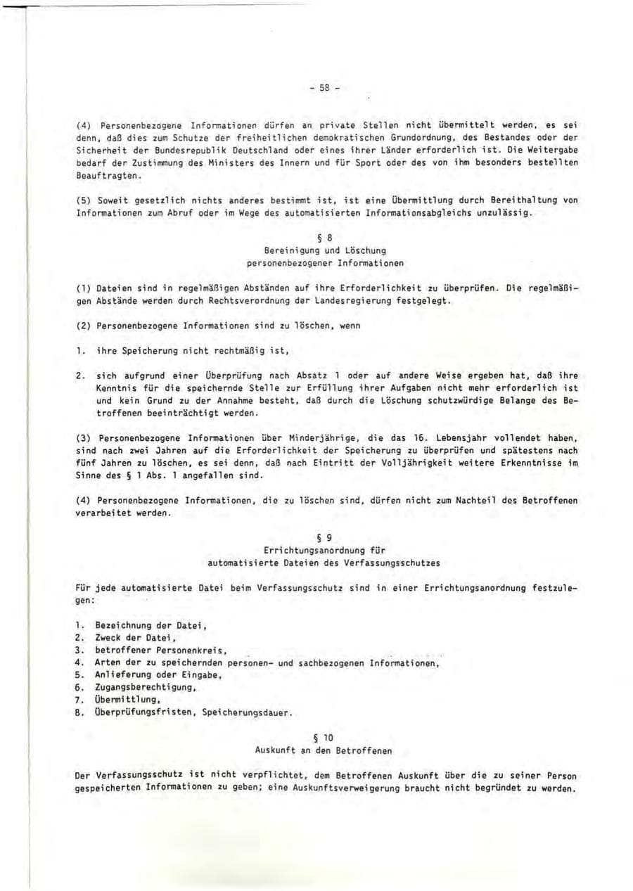 Seite 59 des Verfassungsschutzbericht 1992 Rheinland-Pfalz