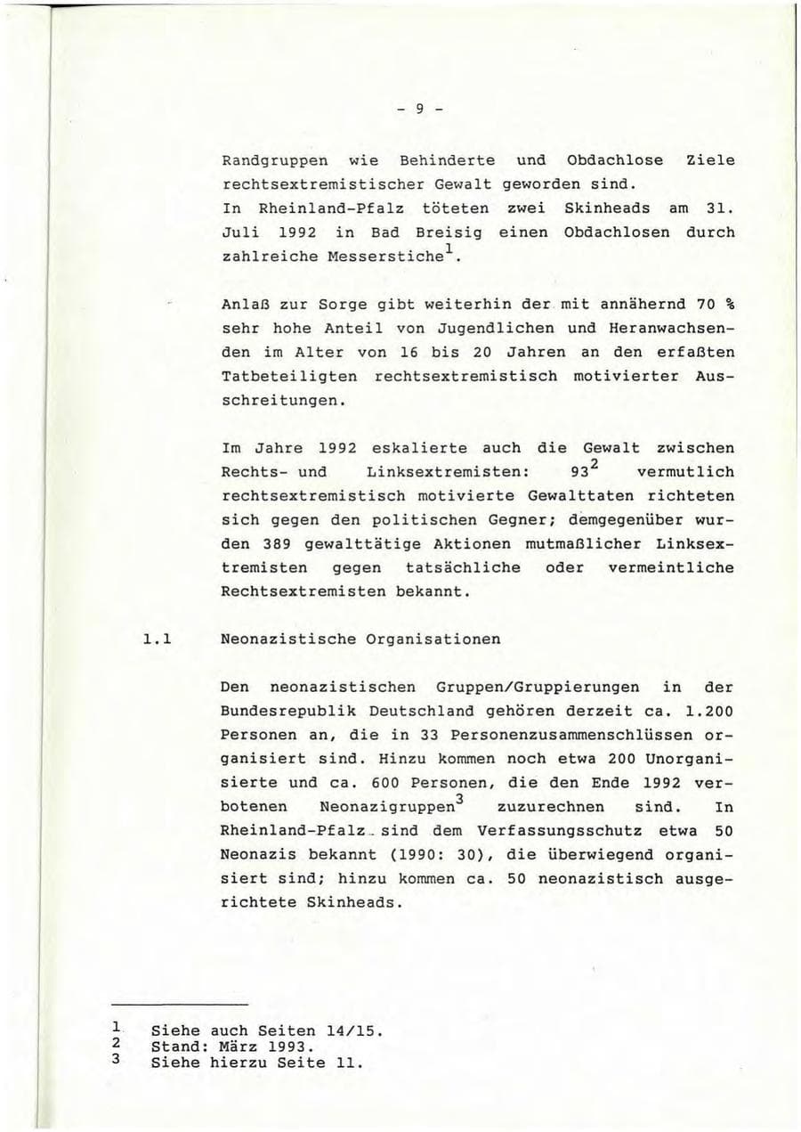 Seite 10 des Verfassungsschutzbericht 1992 Rheinland-Pfalz
