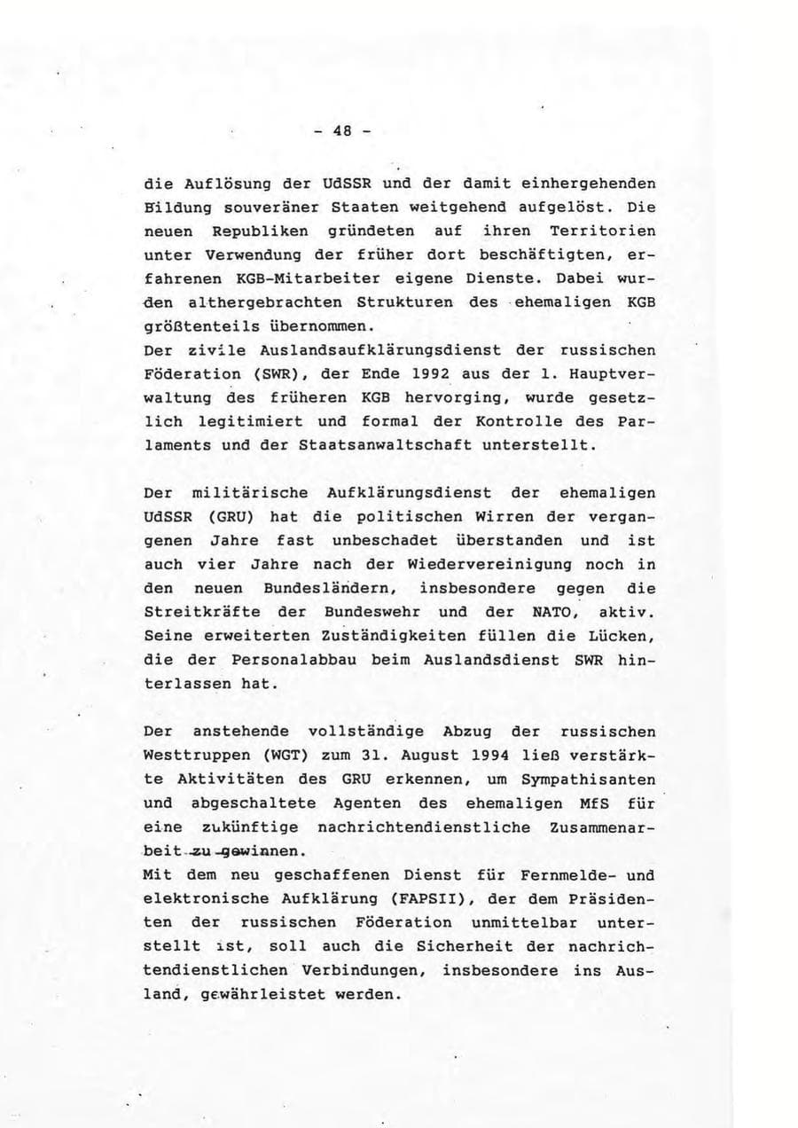 Seite 48 des Verfassungsschutzbericht 1993 Rheinland-Pfalz