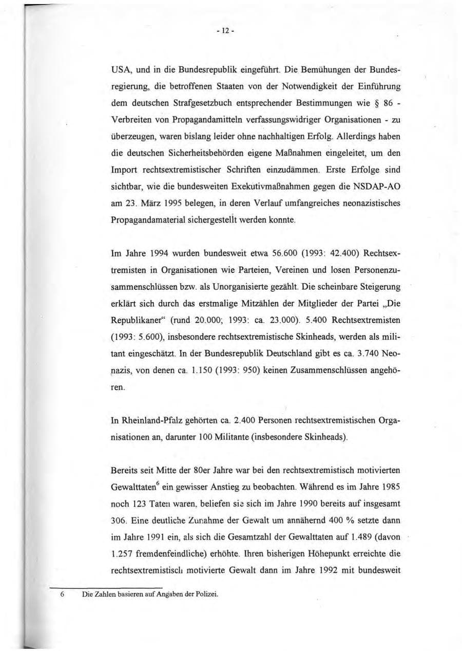 Seite 13 des Verfassungsschutzbericht 1994 Rheinland-Pfalz