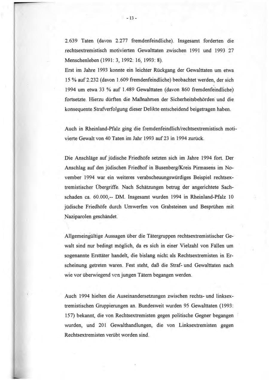Seite 14 des Verfassungsschutzbericht 1994 Rheinland-Pfalz