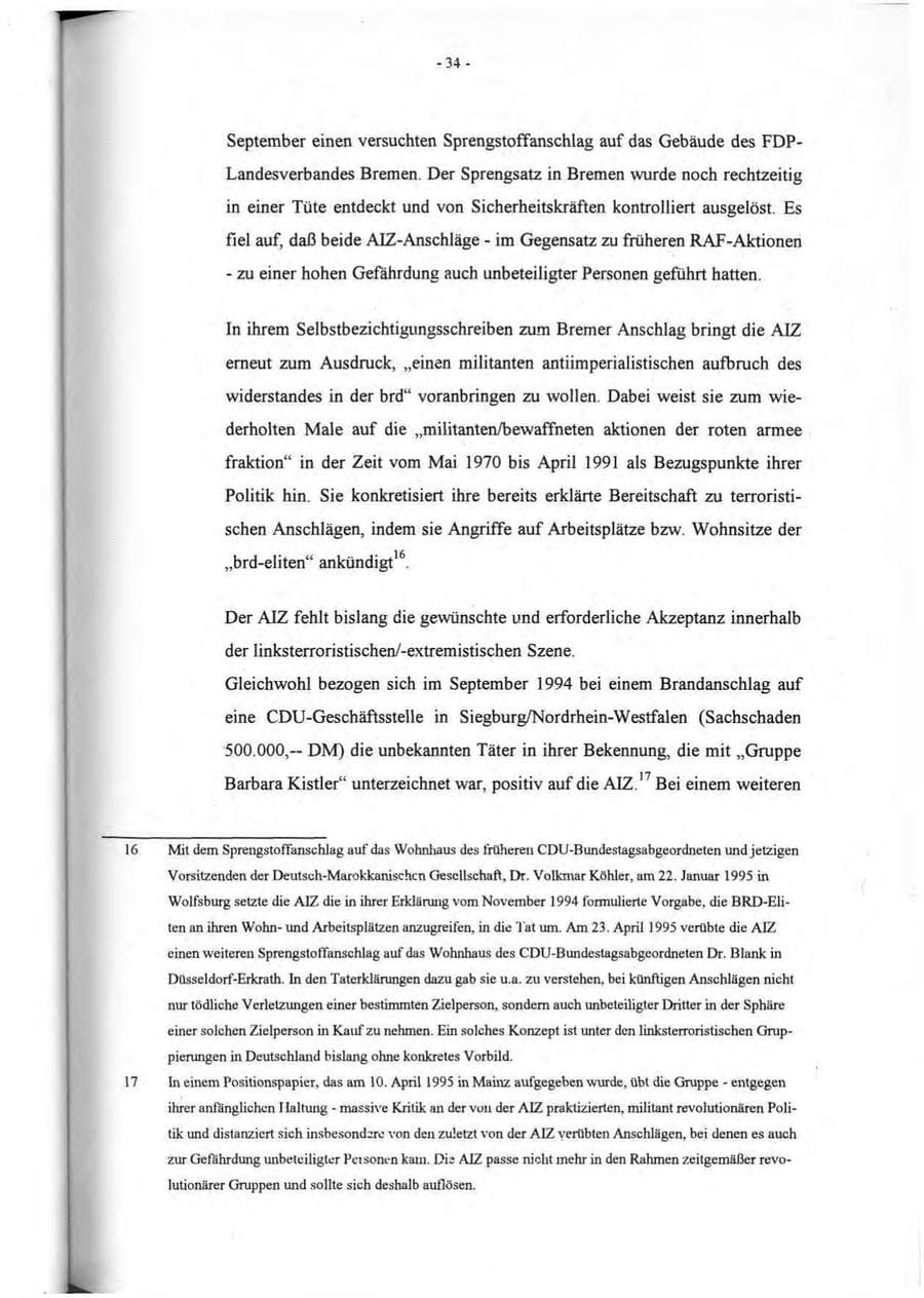 Seite 35 des Verfassungsschutzbericht 1994 Rheinland-Pfalz