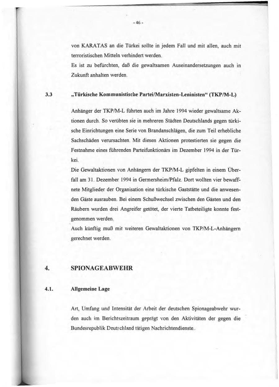 Seite 47 des Verfassungsschutzbericht 1994 Rheinland-Pfalz