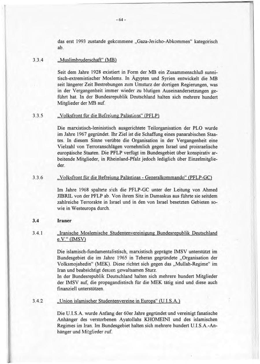 Seite 65 des Verfassungsschutzbericht 1994 Rheinland-Pfalz