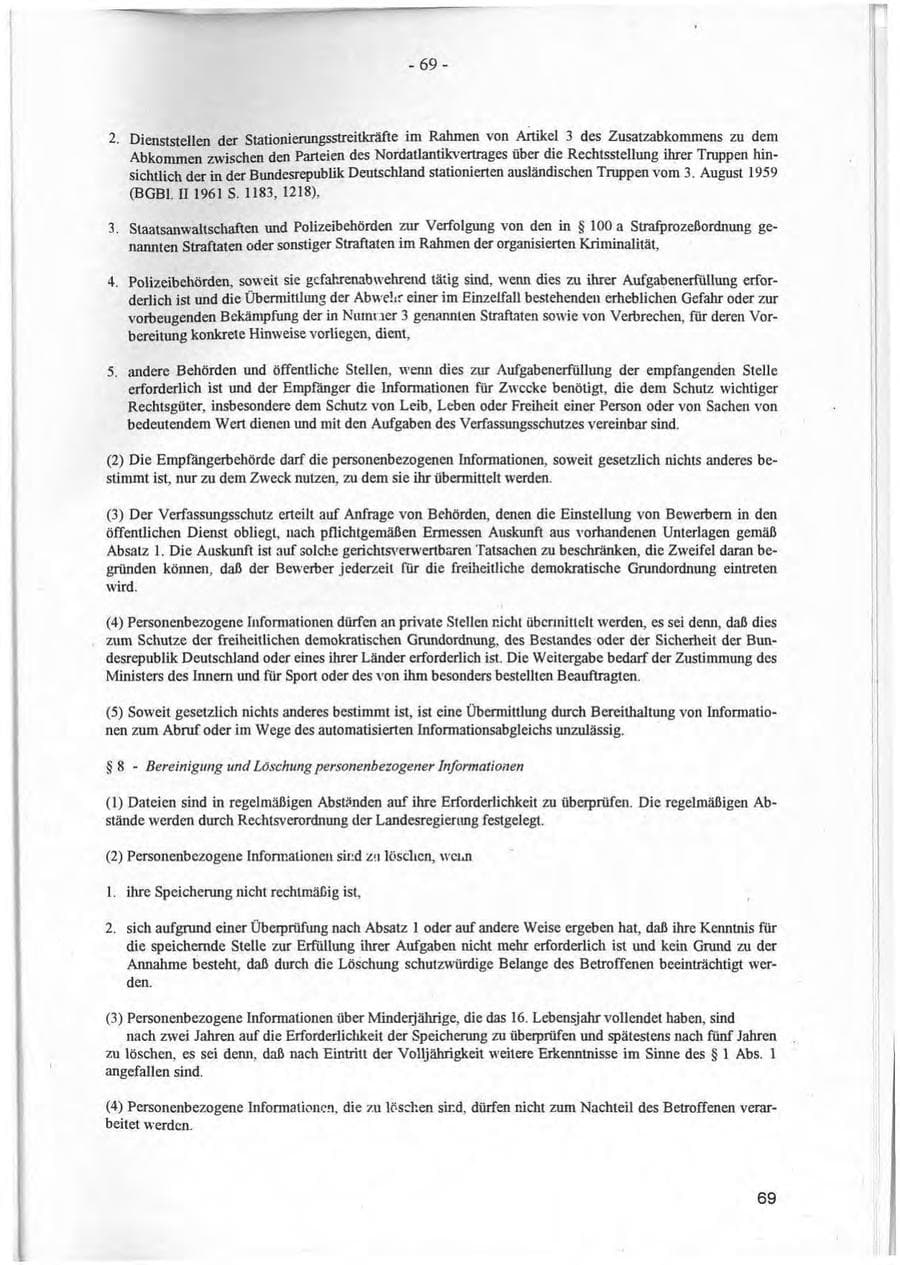 Seite 69 des Verfassungsschutzbericht 1994 Rheinland-Pfalz
