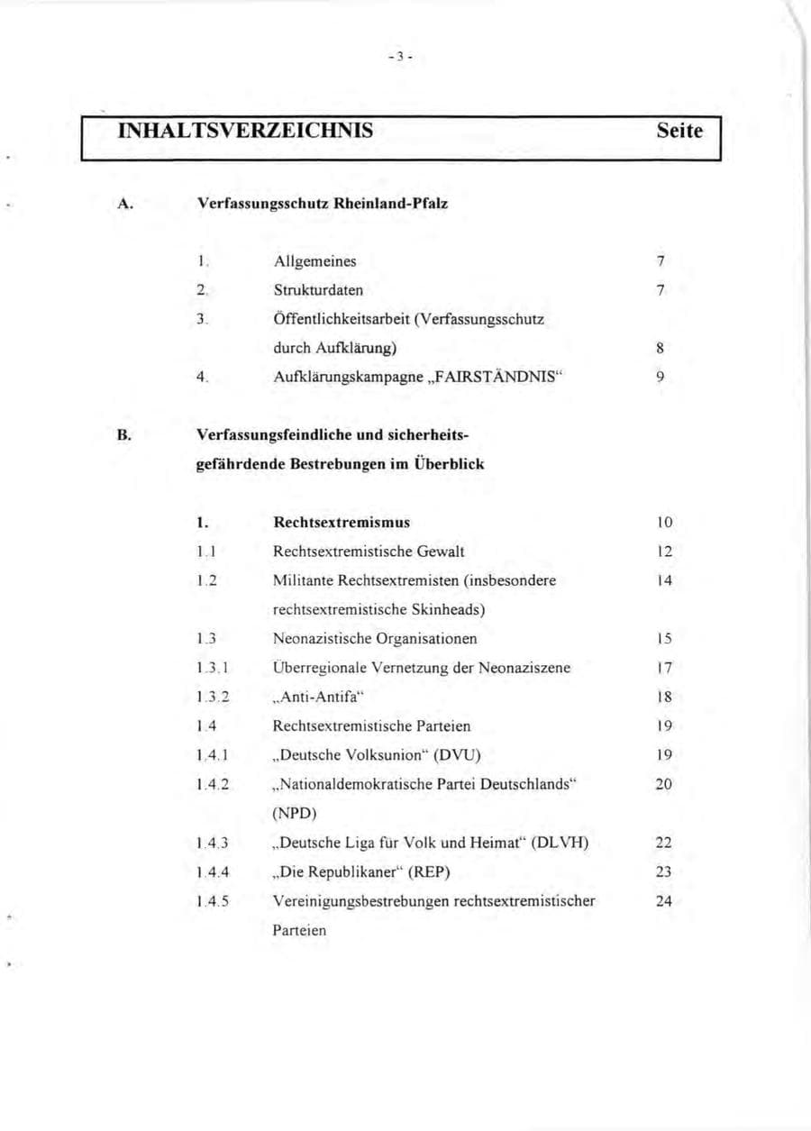 Seite 5 des Verfassungsschutzbericht 1995 Rheinland-Pfalz