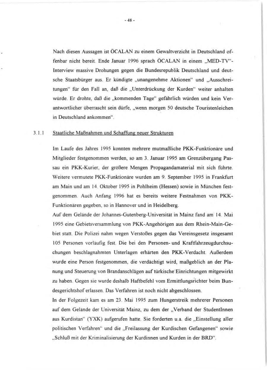 Seite 50 des Verfassungsschutzbericht 1995 Rheinland-Pfalz