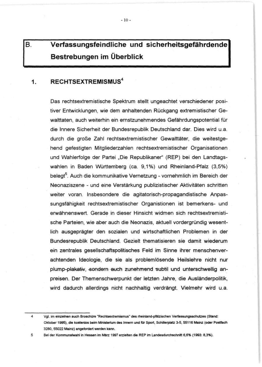 Seite 12 des Verfassungsschutzbericht 1996 Rheinland-Pfalz