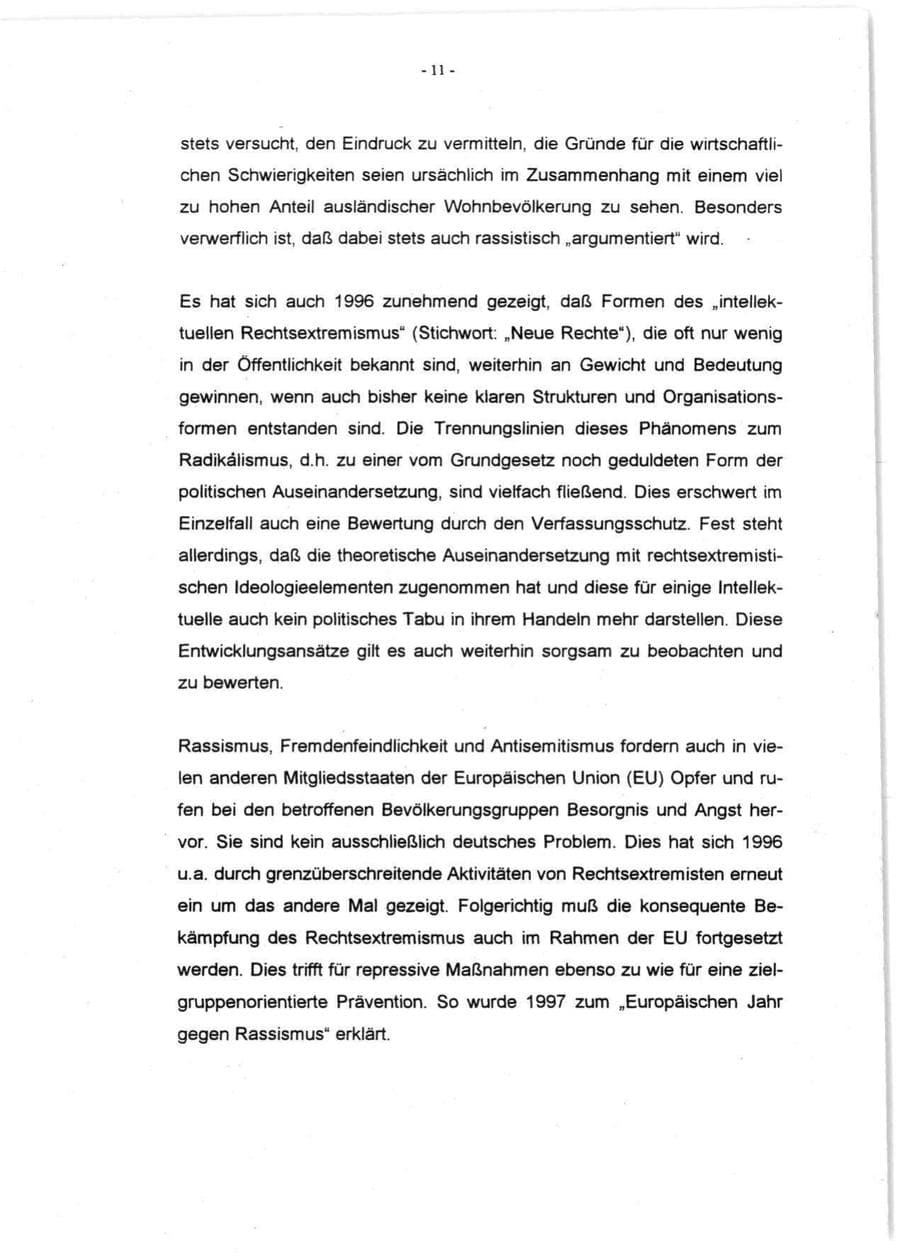 Seite 13 des Verfassungsschutzbericht 1996 Rheinland-Pfalz