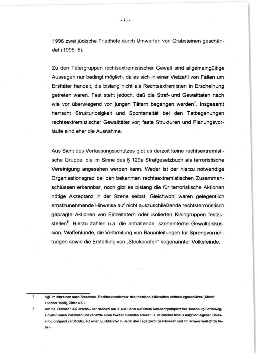 Seite 15 des Verfassungsschutzbericht 1996 Rheinland-Pfalz