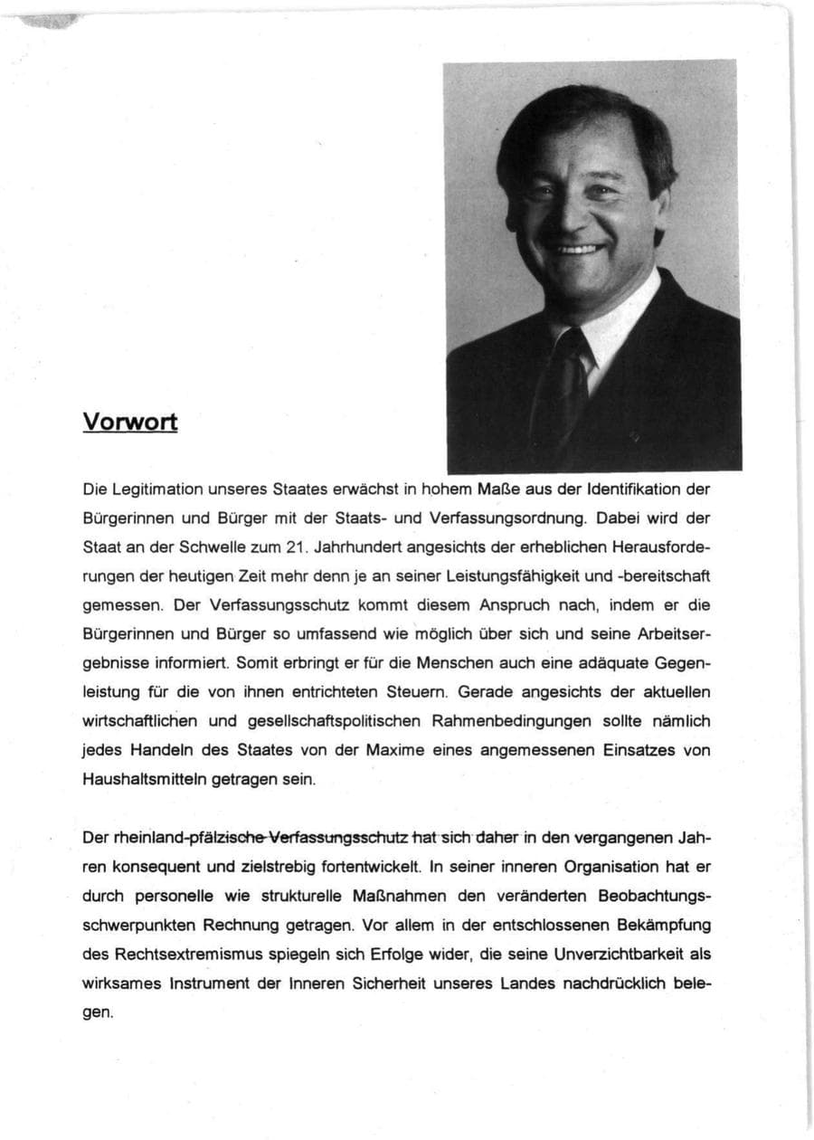 Seite 3 des Verfassungsschutzbericht 1996 Rheinland-Pfalz