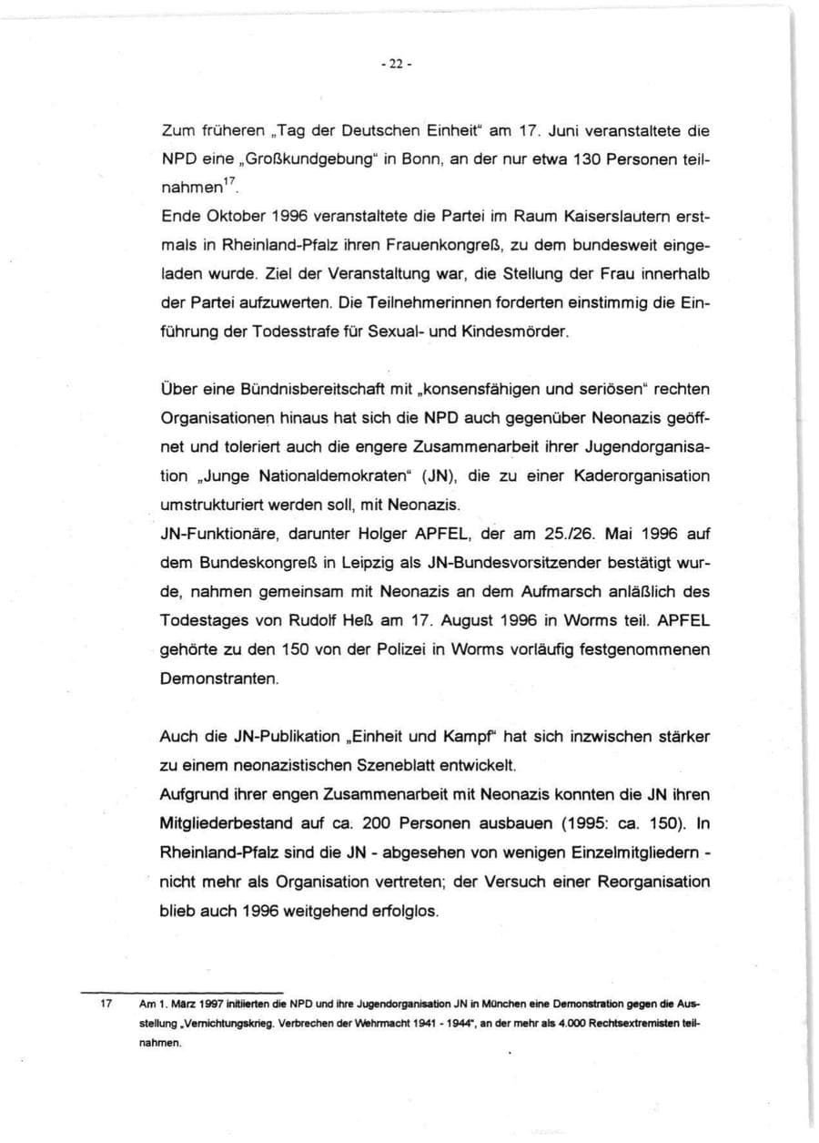 Seite 24 des Verfassungsschutzbericht 1996 Rheinland-Pfalz