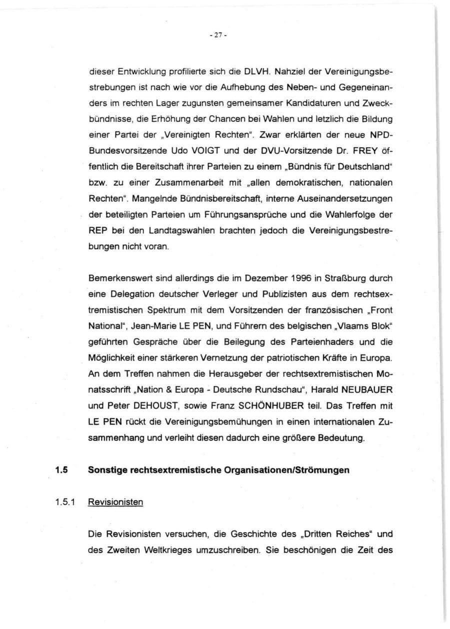 Seite 29 des Verfassungsschutzbericht 1996 Rheinland-Pfalz