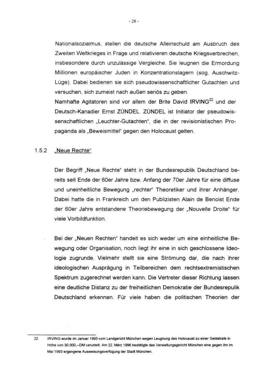 Seite 30 des Verfassungsschutzbericht 1996 Rheinland-Pfalz