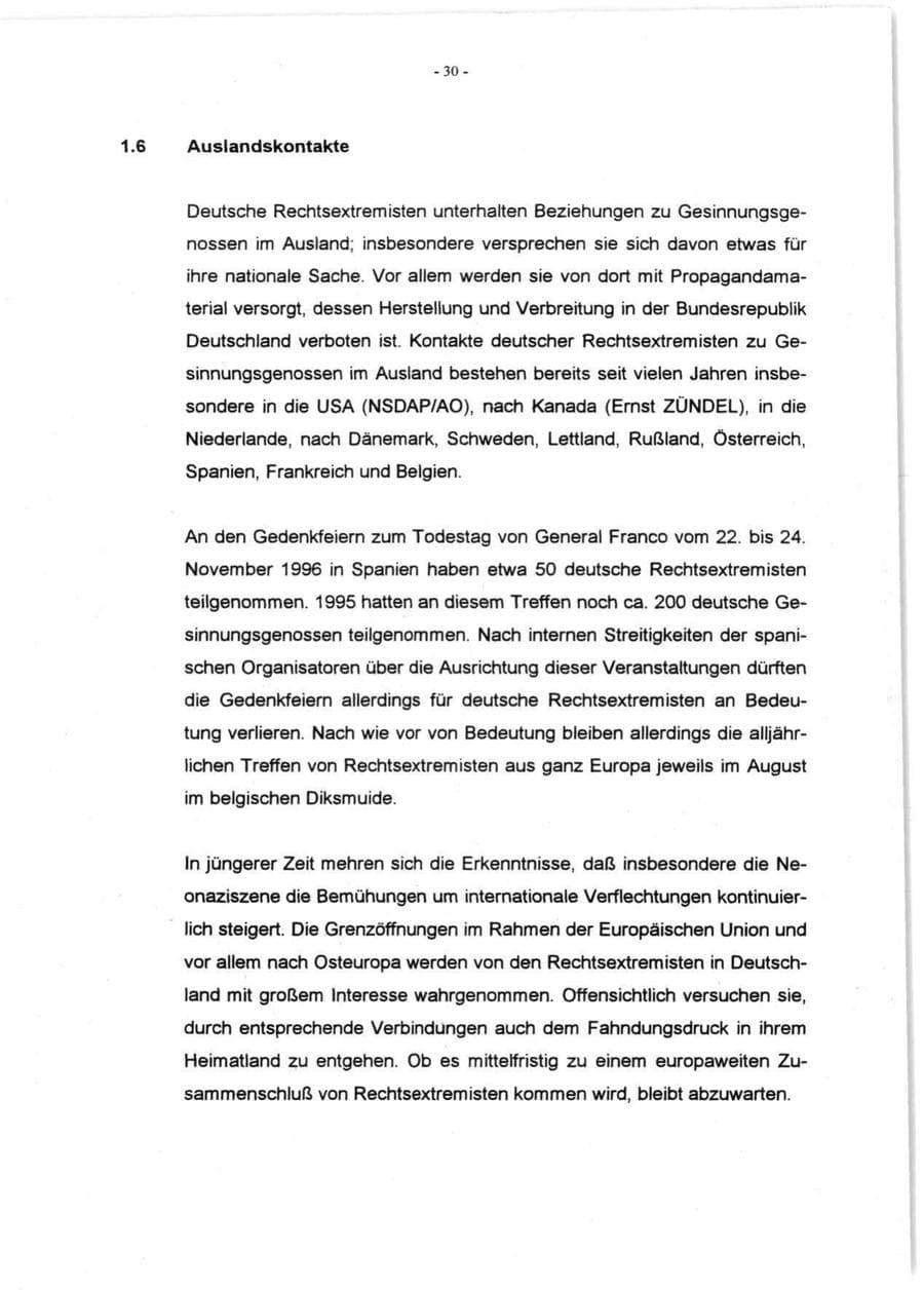 Seite 32 des Verfassungsschutzbericht 1996 Rheinland-Pfalz