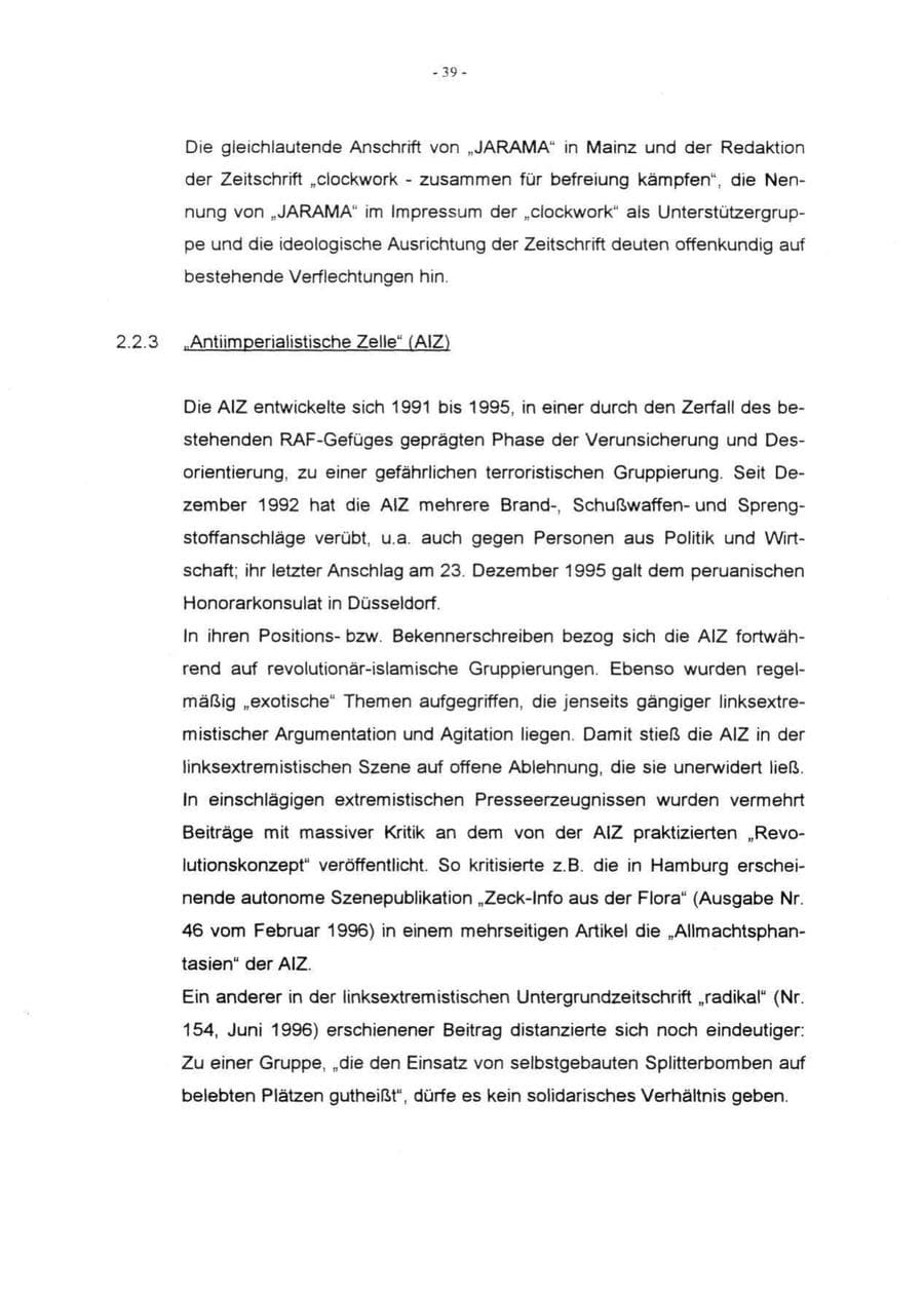 Seite 41 des Verfassungsschutzbericht 1996 Rheinland-Pfalz