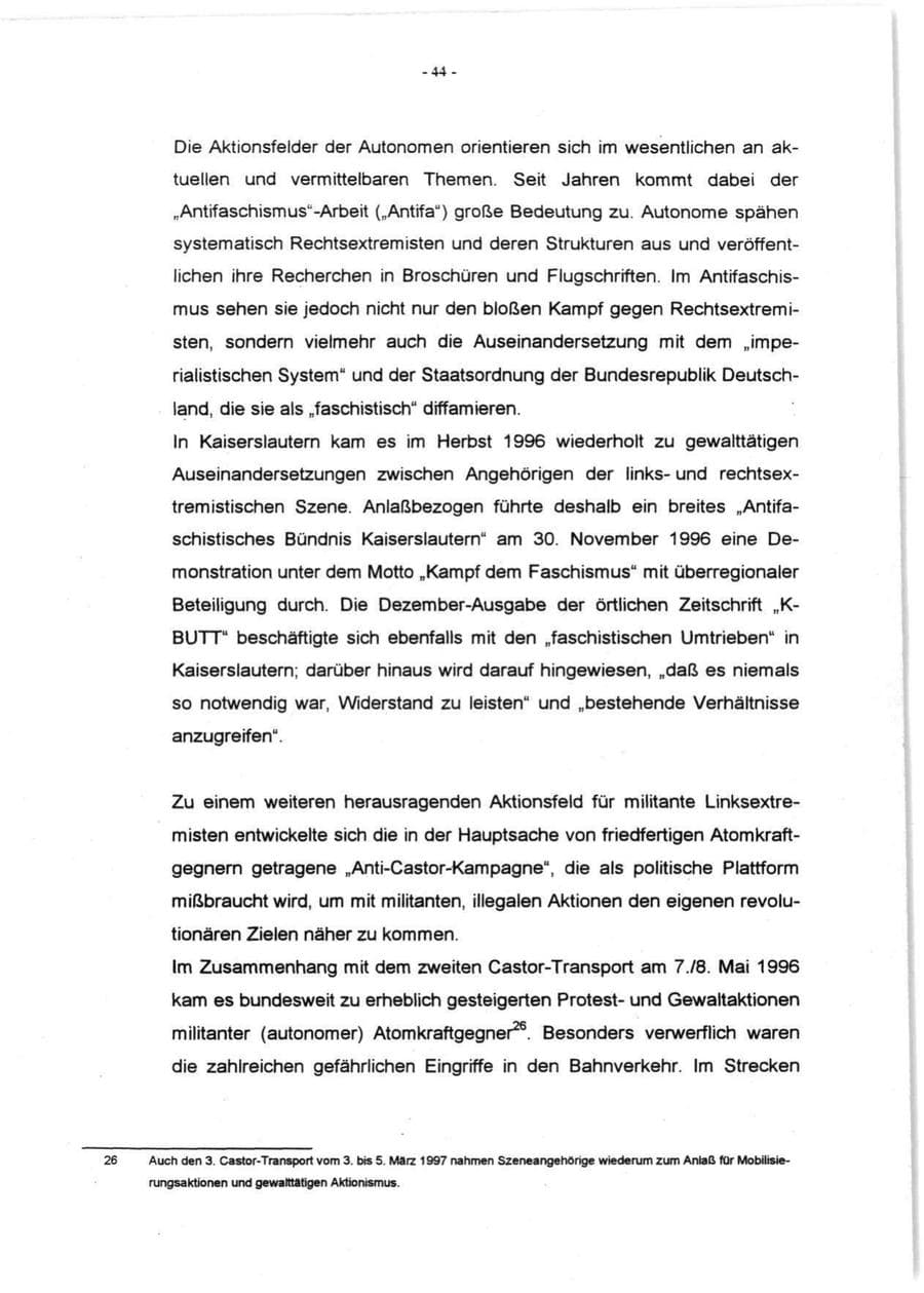 Seite 46 des Verfassungsschutzbericht 1996 Rheinland-Pfalz