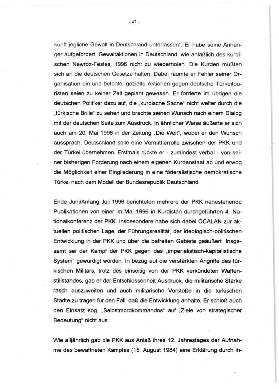 Seite 49 des Verfassungsschutzbericht 1996 Rheinland-Pfalz