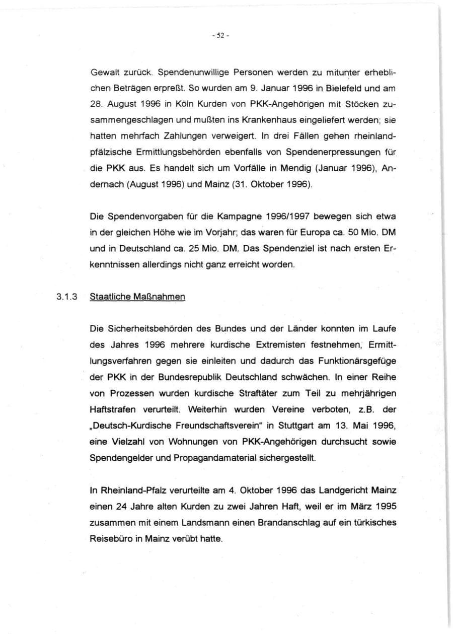 Seite 54 des Verfassungsschutzbericht 1996 Rheinland-Pfalz