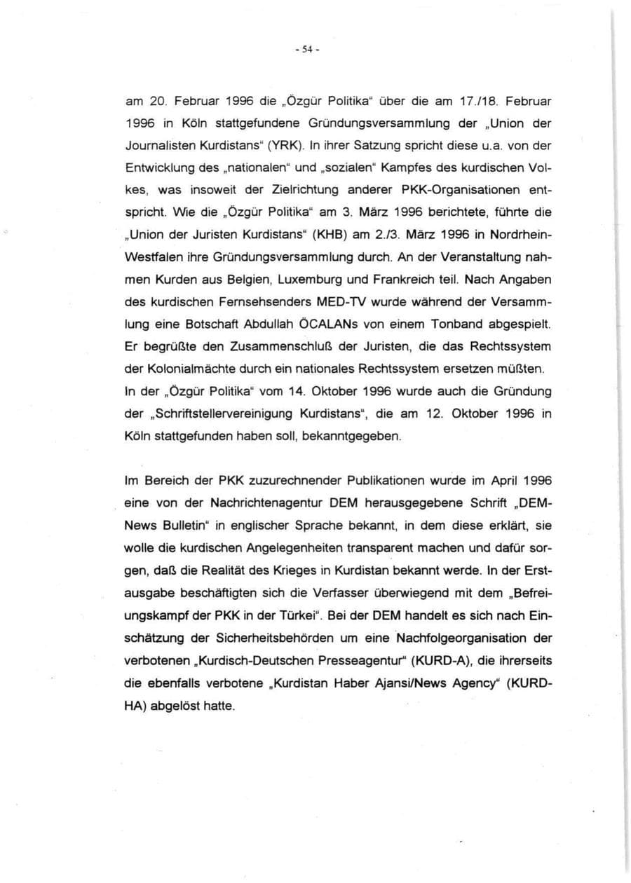 Seite 56 des Verfassungsschutzbericht 1996 Rheinland-Pfalz