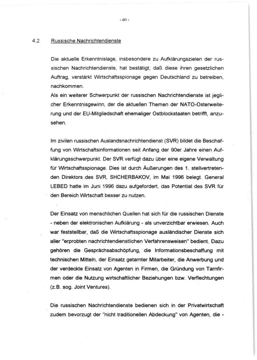 Seite 62 des Verfassungsschutzbericht 1996 Rheinland-Pfalz