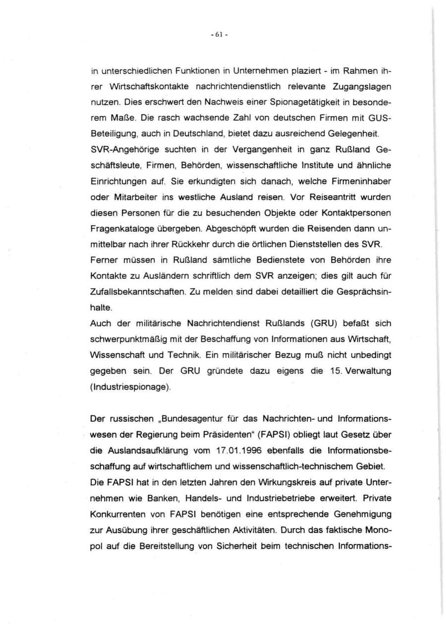 Seite 63 des Verfassungsschutzbericht 1996 Rheinland-Pfalz