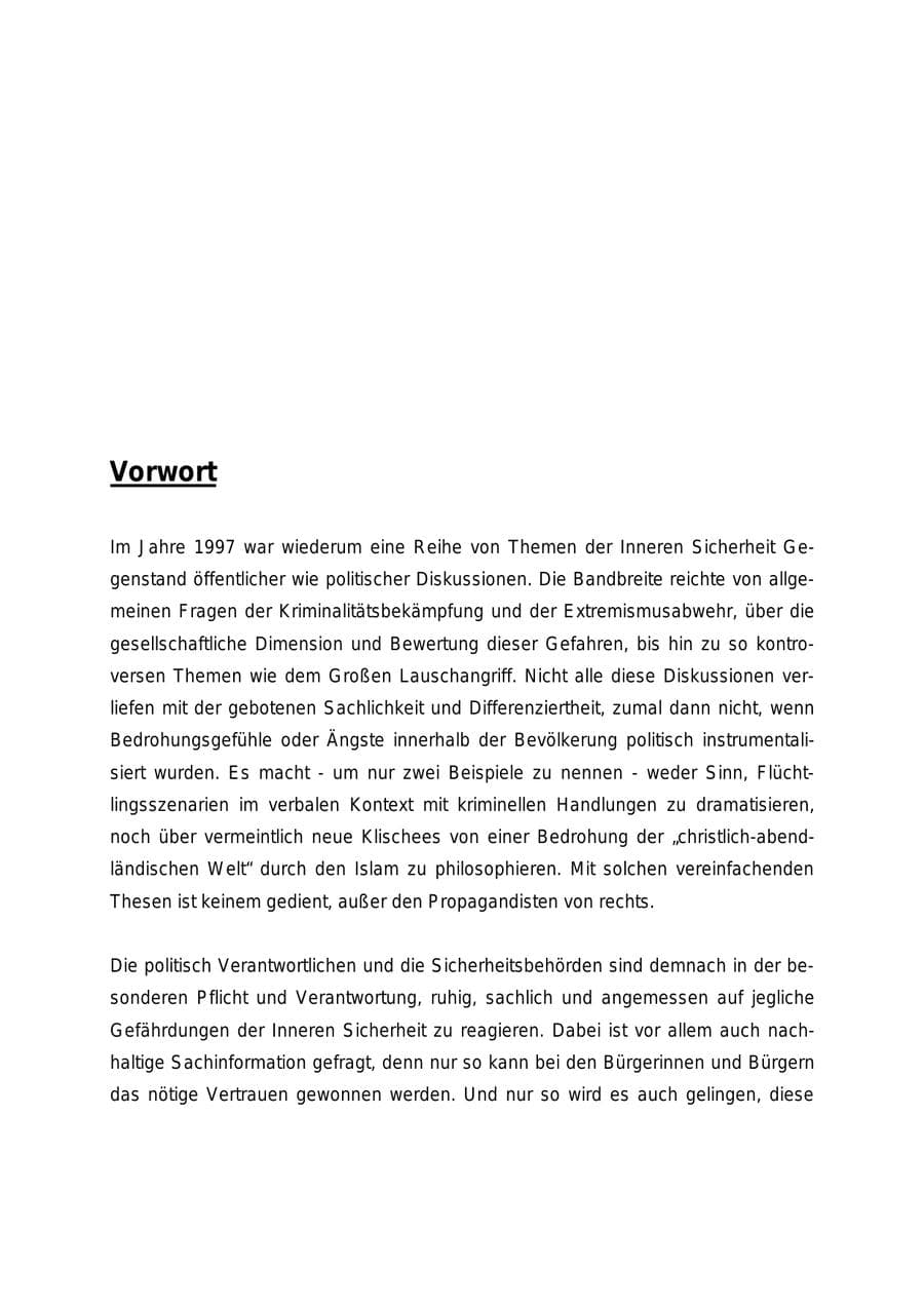 Seite 2 des Verfassungsschutzbericht 1997 Rheinland-Pfalz