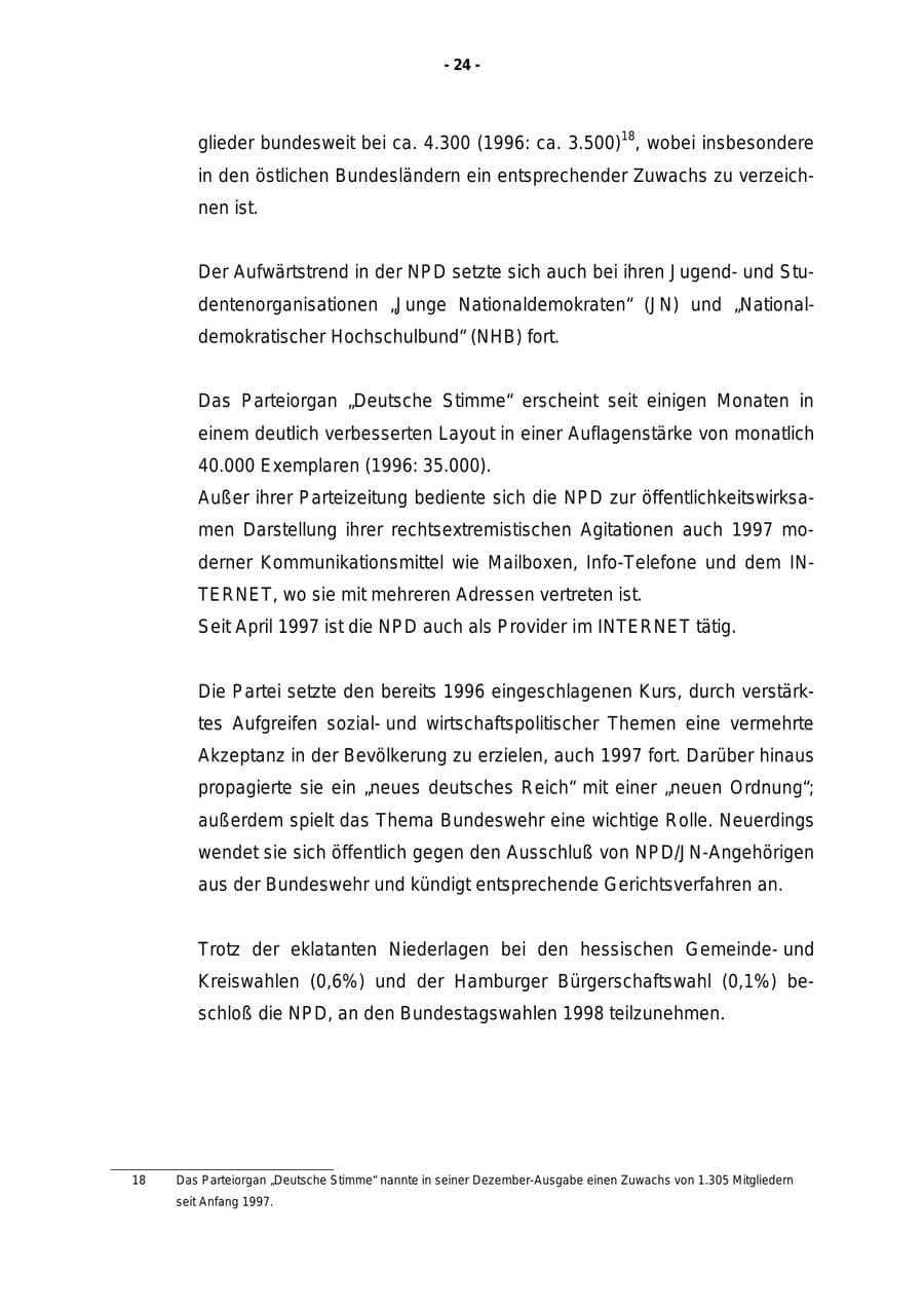 Seite 25 des Verfassungsschutzbericht 1997 Rheinland-Pfalz