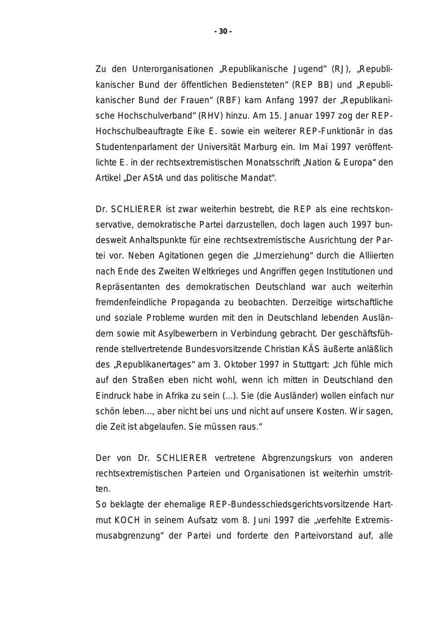 Seite 31 des Verfassungsschutzbericht 1997 Rheinland-Pfalz