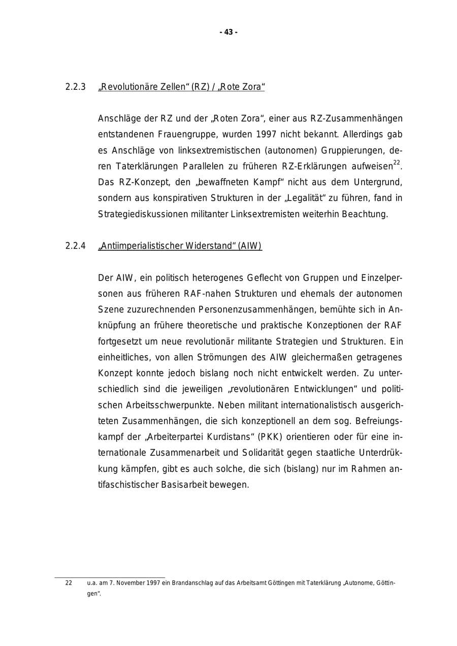 Seite 44 des Verfassungsschutzbericht 1997 Rheinland-Pfalz