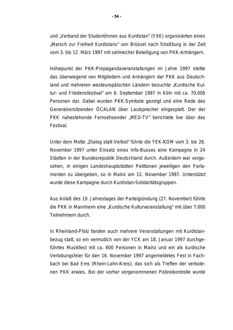 Seite 55 des Verfassungsschutzbericht 1997 Rheinland-Pfalz