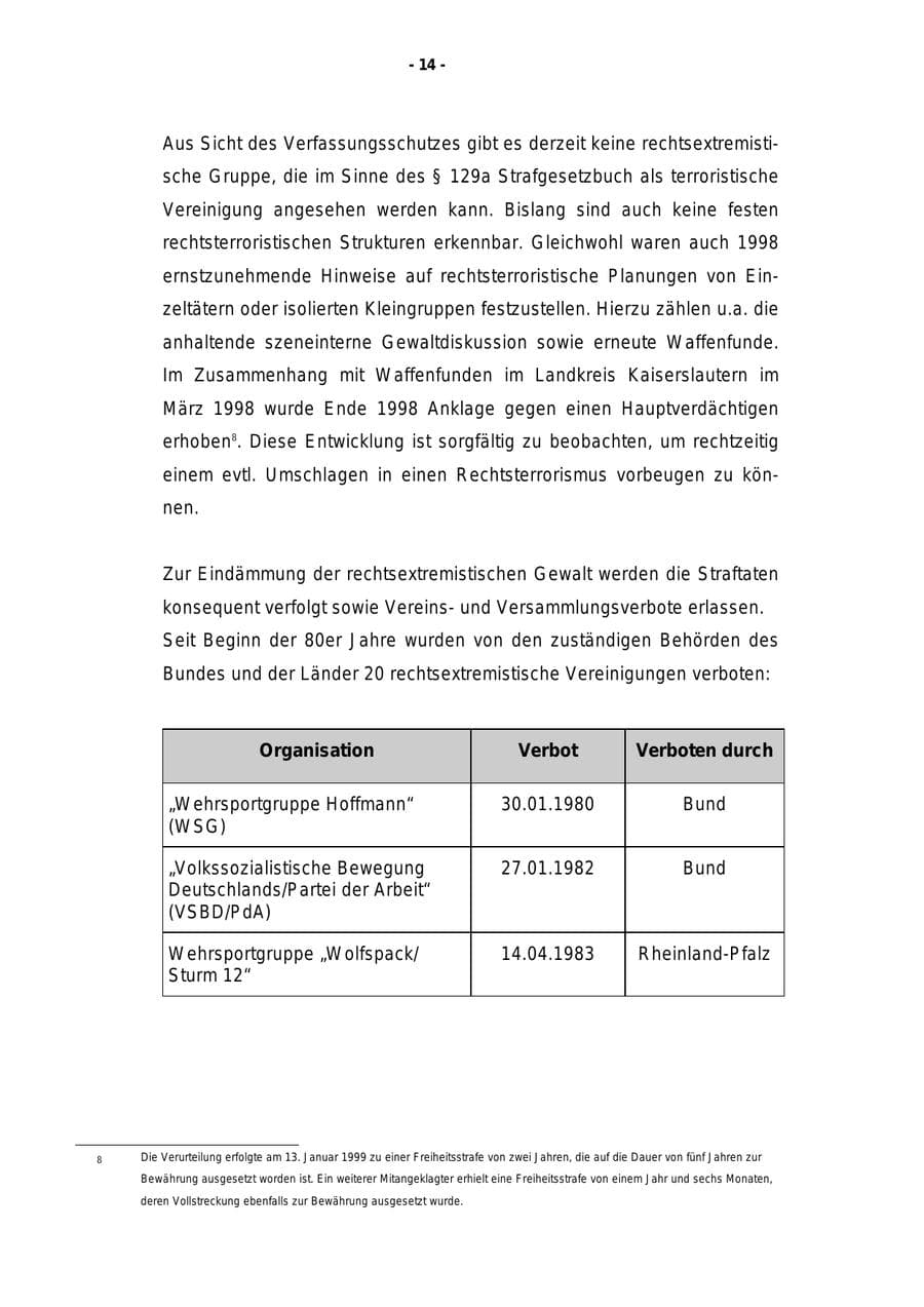 Seite 15 des Verfassungsschutzbericht 1998 Rheinland-Pfalz