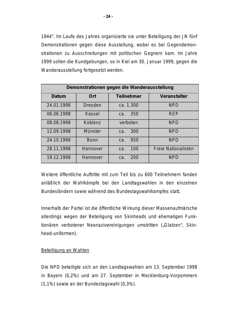 Seite 25 des Verfassungsschutzbericht 1998 Rheinland-Pfalz