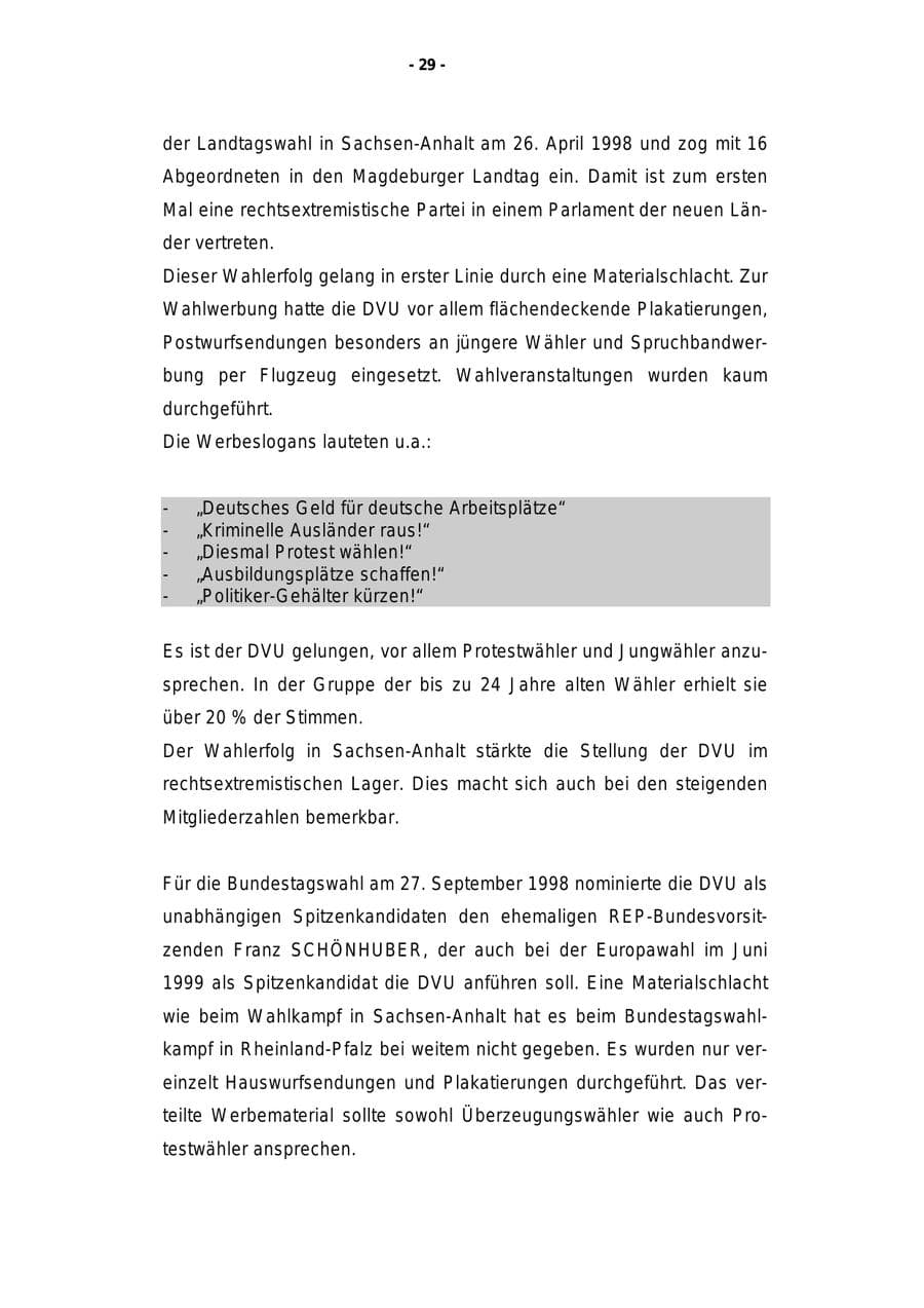 Seite 30 des Verfassungsschutzbericht 1998 Rheinland-Pfalz