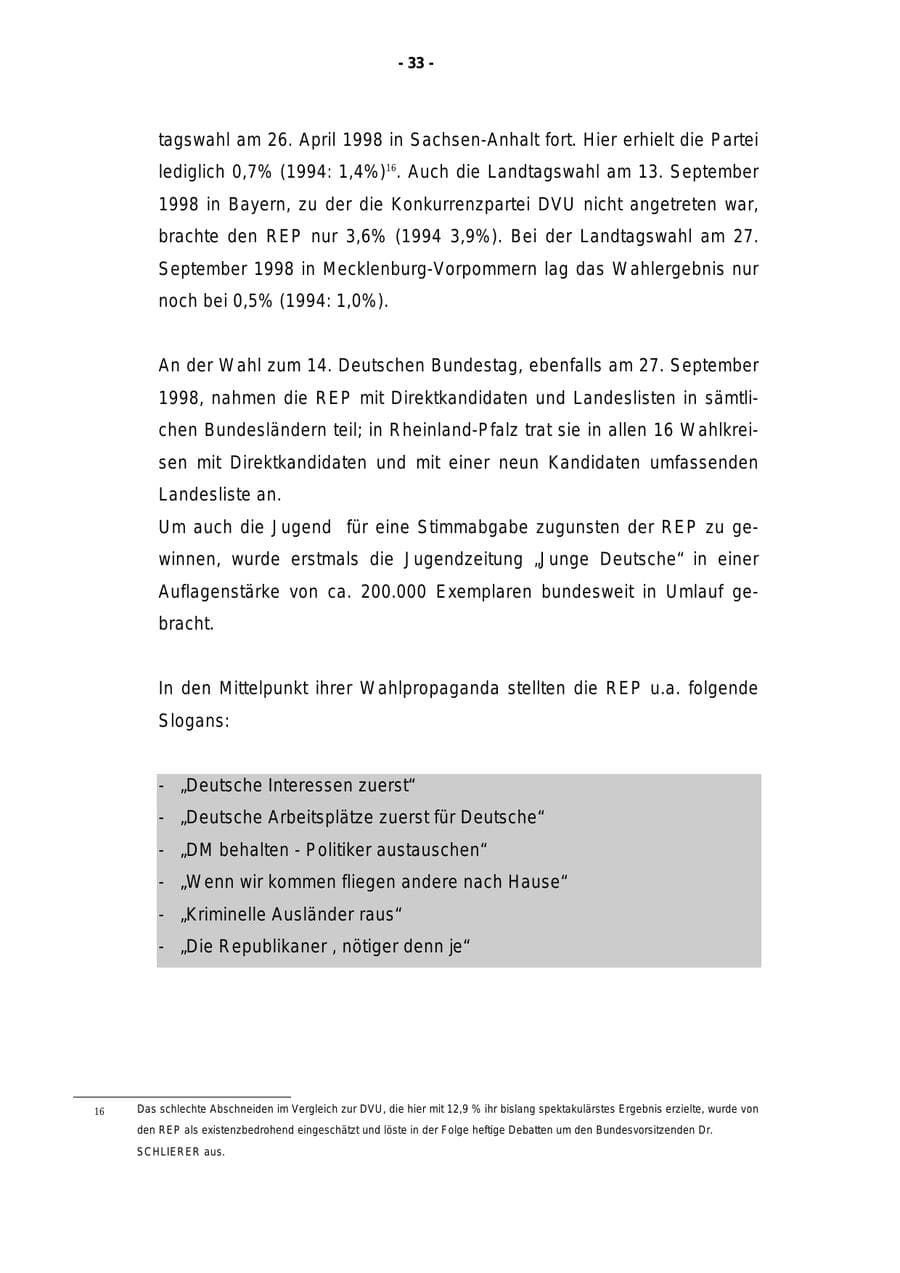 Seite 34 des Verfassungsschutzbericht 1998 Rheinland-Pfalz