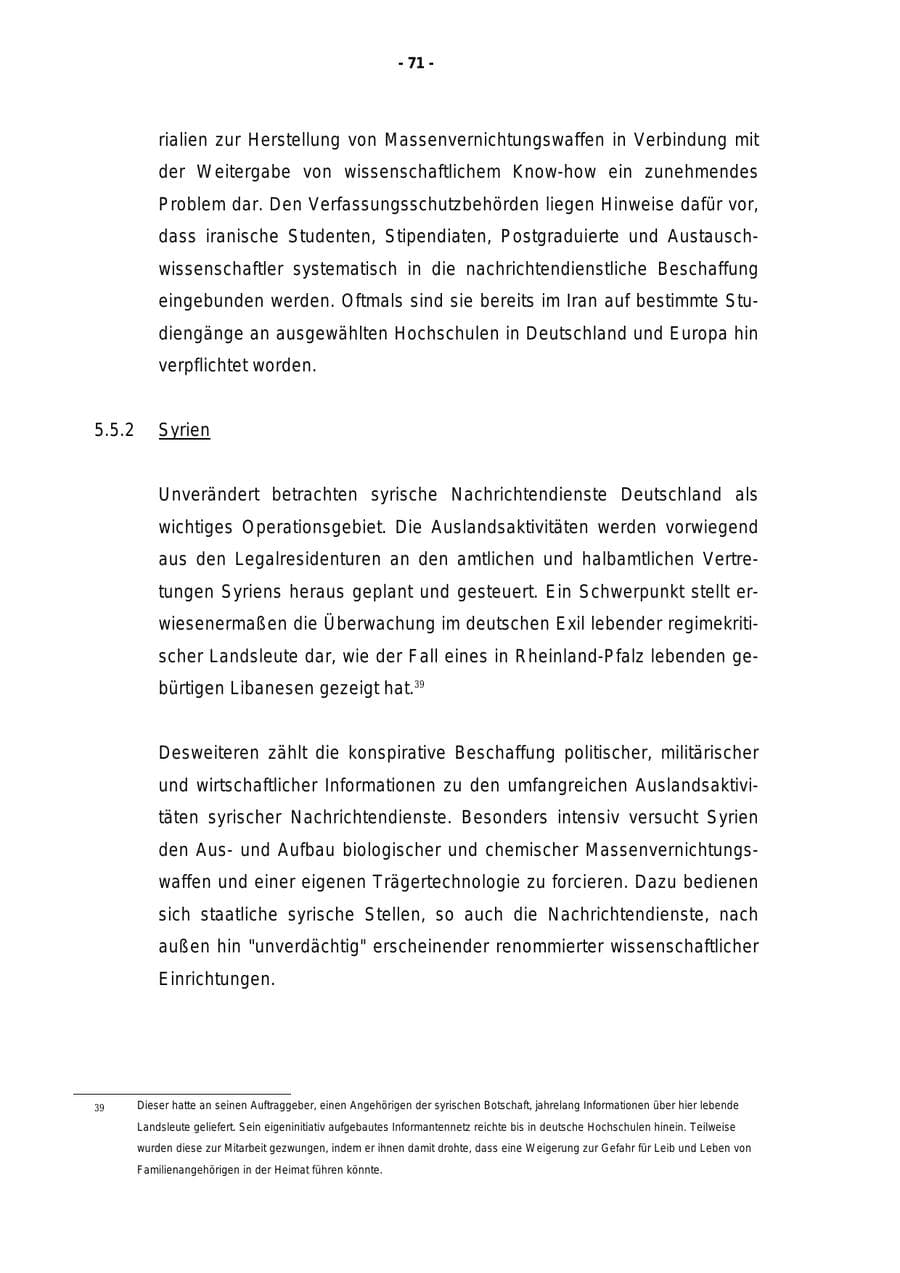 Seite 72 des Verfassungsschutzbericht 1998 Rheinland-Pfalz