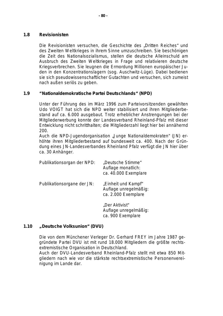 Seite 81 des Verfassungsschutzbericht 1998 Rheinland-Pfalz