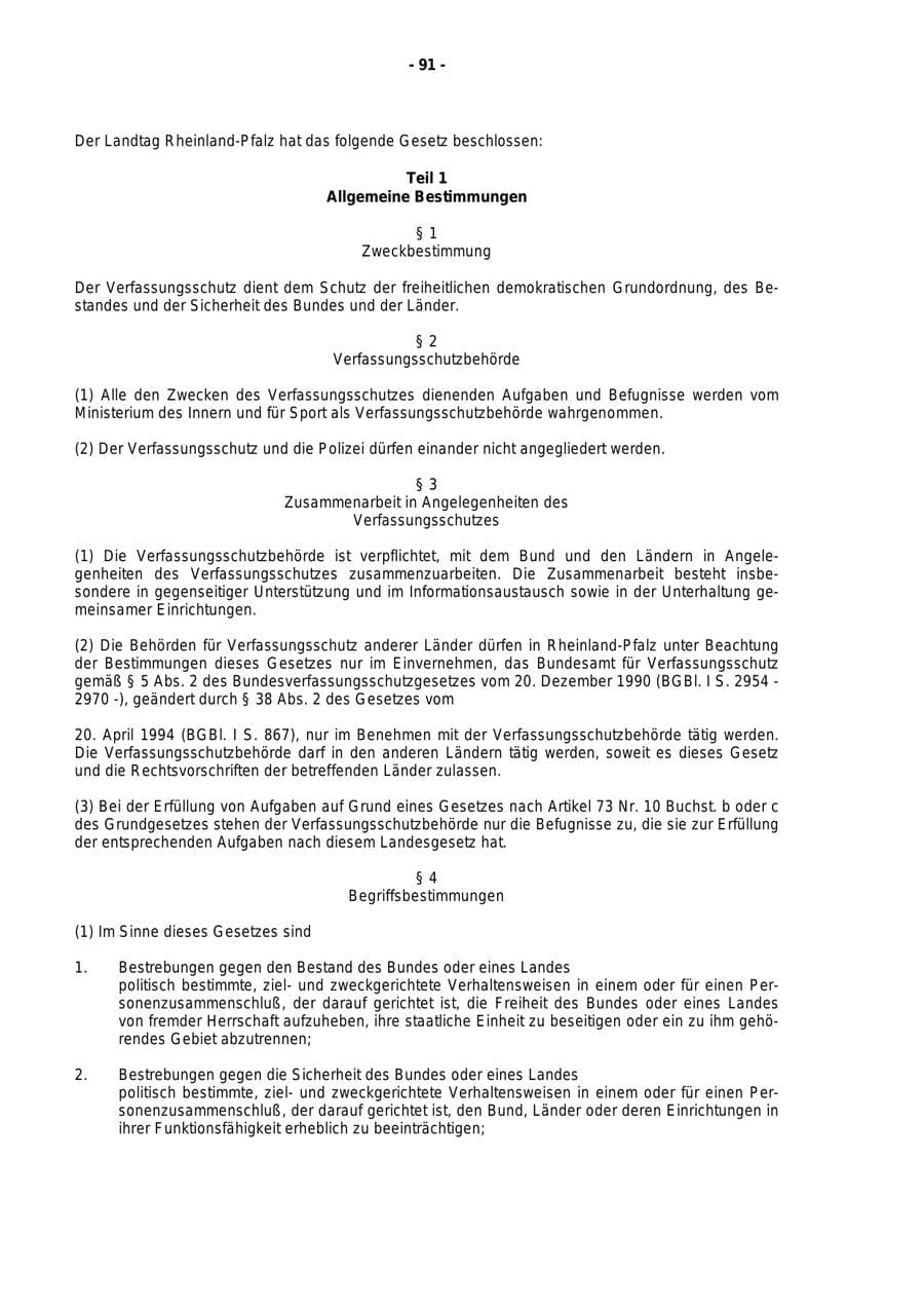 Seite 92 des Verfassungsschutzbericht 1998 Rheinland-Pfalz